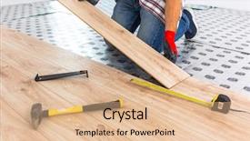  Presentation with wooden floor and gold frame - Amazing PPT layouts having hardware interior - handyman installing new laminated wooden backdrop and a lemonade colored foreground