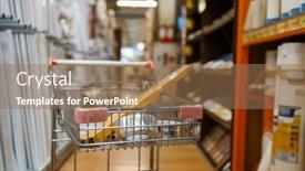  Presentation with hardware - Presentation theme enhanced with hardware store assortment cart background and a coral colored foreground