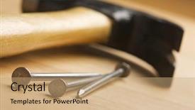  Presentation with nails - Presentation with hardware tools - hammer and nails abstract background and a coral colored foreground