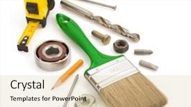  Presentation with hardware - Presentation having hardware tools - set of tool isolated background and a lemonade colored foreground