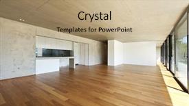  Presentation with wide - PPT theme with hardwood floor wide open space background and a coral colored foreground