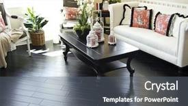  Presentation with flooring - Amazing PPT theme having hardwood flooring in new living backdrop and a gray colored foreground