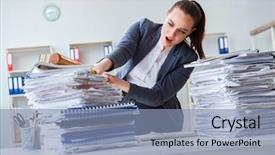  Presentation with baseball cards - Amazing slide deck having hardwork - angry businesswoman with baseball bat backdrop and a light blue colored foreground