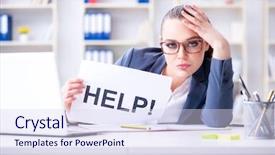  Presentation with god’s help - PPT layouts consisting of hardwork - businesswoman pleading for help background and a sky blue colored foreground