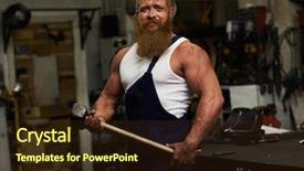  Presentation with workshop - Presentation design enhanced with hardwork - content athletic handsome blacksmith background and a wine colored foreground