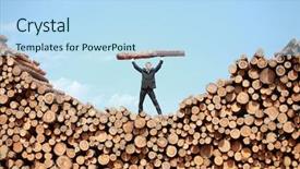  Presentation with pile - Presentation theme featuring hardwork - hardworking business man on top background and a light blue colored foreground