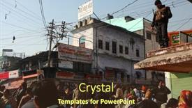  Presentation with makar - Cool new presentation theme with haridwar-india-january-14-guard backdrop and a tawny brown colored foreground