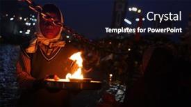  Presentation with kumbh - Slide deck featuring haridwar-india-january-14-night background and a wine colored foreground