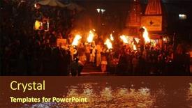  Presentation with kumbh - Cool new theme with haridwar-india-january-14-night backdrop and a tawny brown colored foreground