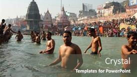  Presentation with makar - Theme featuring haridwar-india-january-14-people background and a gray colored foreground