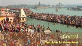  Presentation with harvest festival - PPT layouts featuring haridwar-india-january-14-puja background and a  colored foreground