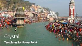  Presentation with makar - Cool new slides with haridwar-india-january-14-puja backdrop and a gray colored foreground