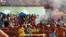  Presentation with makar - Theme enhanced with haridwar-india-january-14-puja background and a tawny brown colored foreground