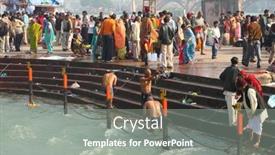  Presentation with makar - Audience pleasing slides consisting of haridwar-india-january-14-puja backdrop and a gray colored foreground