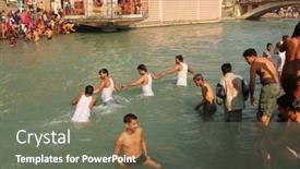  Presentation with makar - Theme with haridwar-india-january-14-puja background and a gray colored foreground