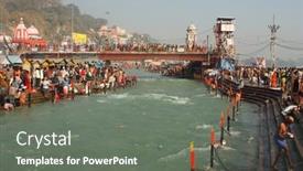  Presentation with makar - Audience pleasing PPT theme consisting of haridwar-india-january-14-puja backdrop and a gray colored foreground