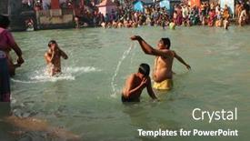  Presentation with makar - PPT theme consisting of haridwar-india-january-14-puja background and a gray colored foreground