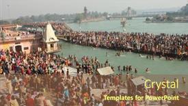  Presentation with makar - PPT theme consisting of haridwar-india-january-14-puja background and a tawny brown colored foreground