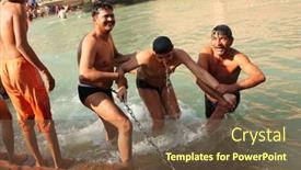  Presentation with makar - Presentation design consisting of haridwar-india-january-14-puja background and a tawny brown colored foreground