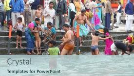  Presentation with makar - Colorful PPT theme enhanced with haridwar-india-january-14-puja backdrop and a lemonade colored foreground