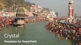  Presentation with makar - Colorful PPT theme enhanced with haridwar-india-january-14-puja backdrop and a gray colored foreground
