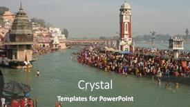  Presentation with makar - PPT theme with haridwar-india-january-14-puja background and a gray colored foreground