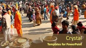  Presentation with makar - Presentation theme featuring haridwar-india-january-14-puja background and a tawny brown colored foreground