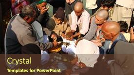  Presentation with makar - Slides enhanced with haridwar-india-january-14-puja background and a tawny brown colored foreground