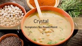  Presentation with recipe - Presentation design with harira traditional maghreb recipe background and a coral colored foreground