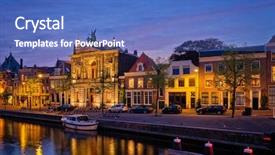  Presentation with harlem - Amazing slide set having harlem - canal with boats and houses backdrop and a  colored foreground