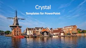  Presentation with harlem - Slide deck having harlem cityscape - landmark windmill de background and a teal colored foreground