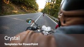  Presentation with motorcycle - Audience pleasing PPT theme consisting of harley - close up of a high backdrop and a violet colored foreground