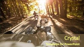  Presentation with motorcycle - PPT theme with harley - close up of a motorcycle background and a tawny brown colored foreground