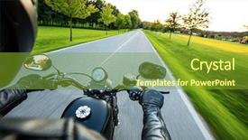  Presentation with motorcycle - Presentation design consisting of harley - close up of a motorcycle background and a gold colored foreground