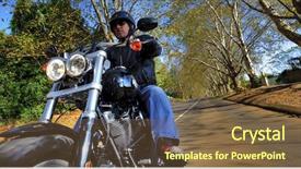  Presentation with motorbike - Beautiful slides featuring harley - man enjoys his sunday afternoon backdrop and a tawny brown colored foreground