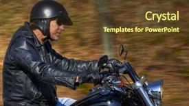  Presentation with motorbike - Beautiful presentation theme featuring harley - man enjoys his sunday afternoon backdrop and a tawny brown colored foreground