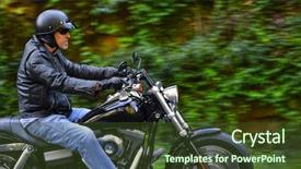  Presentation with motorbike - Cool new presentation theme with harley - man enjoys his sunday afternoon backdrop and a tawny brown colored foreground