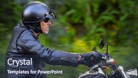  Presentation with motorbike - Amazing slides having harley - man enjoys his sunday afternoon backdrop and a tawny brown colored foreground