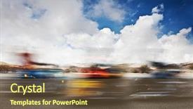  Presentation with motorbikes - Colorful presentation design enhanced with harley - slow motion on motorbikes blur backdrop and a tawny brown colored foreground