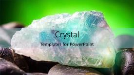  Presentation with crystal amethyst - PPT theme consisting of harlid - fluorite also called fluorspar natural background and a light blue colored foreground
