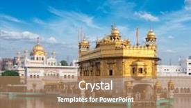  Presentation with india temple - Beautiful presentation theme featuring harmandir sahib amritsar punjab india backdrop and a coral colored foreground