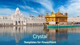  Presentation with india temple - Beautiful theme featuring harmandir sahib amritsar punjab india backdrop and a ocean colored foreground