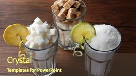  Presentation with sugar - Colorful slides enhanced with harmful - highball glasses with granulated backdrop and a tawny brown colored foreground