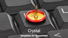  Presentation with keyboard - PPT theme featuring internet harmful - pin on computer keyboard background and a dark gray colored foreground