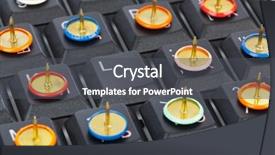  Presentation with keyboard - Colorful PPT theme enhanced with internet harmful - pins on computer keyboard backdrop and a  colored foreground