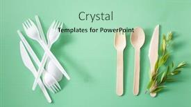  Presentation with eco plastic - Cool new slide set with harmful-plastic-and-eco-friendly backdrop and a mint green colored foreground