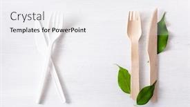  Presentation with eco plastic - Slide deck with harmful-plastic-cutlery-and-eco background and a white colored foreground