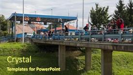  Presentation with immigrants - PPT theme with harmica-croatia-september20-2015-group background and a tawny brown colored foreground