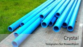  Presentation with polyethylene - Colorful presentation theme enhanced with harmless polyethylene water pipes backdrop and a light gray colored foreground
