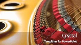  Presentation with sympfonic concert and muscic conductor - Slide deck featuring harmonic - interior of a concert grand background and a tawny brown colored foreground